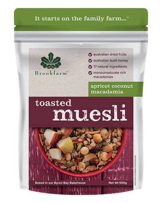 Brookfarm Apricot Toasted Coconut Macdamia Muesli 500g