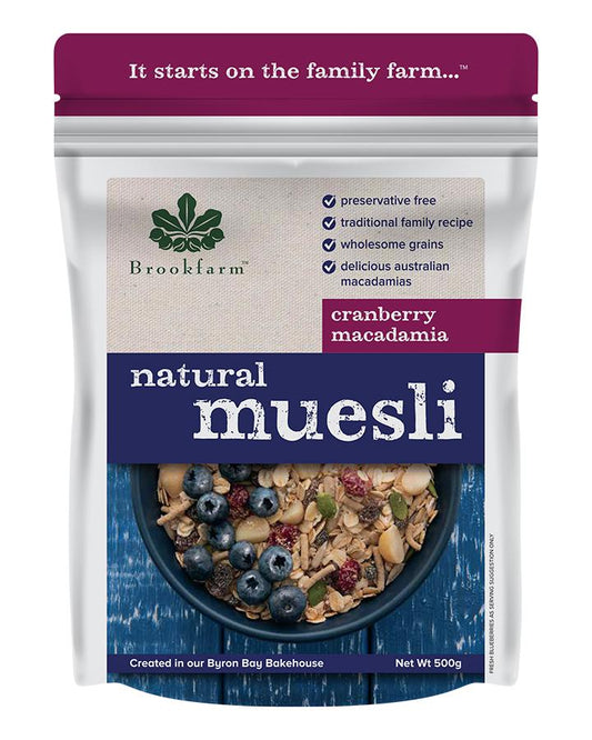 Brookfarm Natural Cranberry & Macadamia Muesli 500g