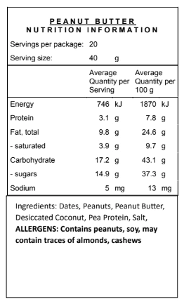 Nourishing By Sally Peanut Butter Ball 20pk