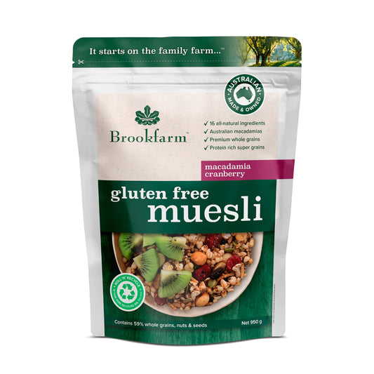 Brookfarm Cranberry & Macadamia Muesli Gluten Free 950G