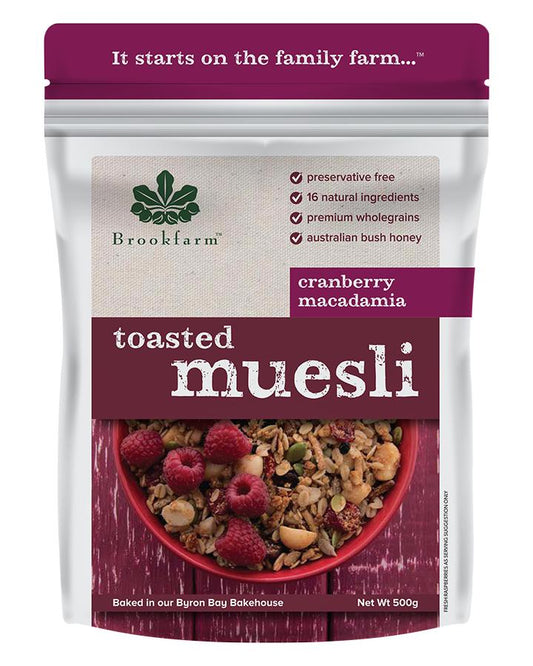 Brookfarm Cranberry & Macadamia Toasted Muesli 500g