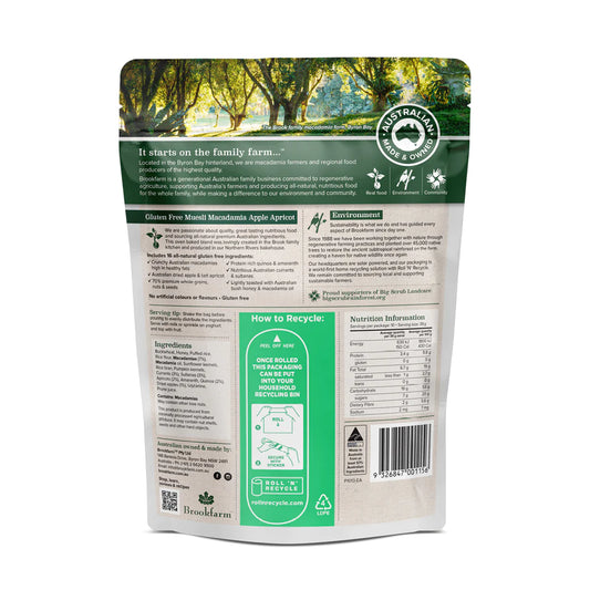 Brookfarm Apricot & Apple Muesli Gluten Free 950G