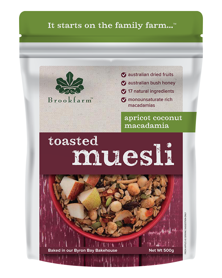 Brookfarm Apricot Toasted Coconut Macdamia Muesli 500g