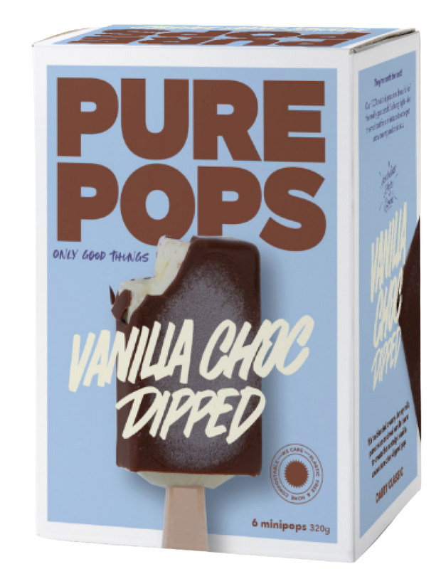 Pure Pops Vanilla Choc Dipped 6x60g Pack Mini Retail Pack