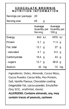Nourishing By Sally Chocolate Brownie Ball 20pk